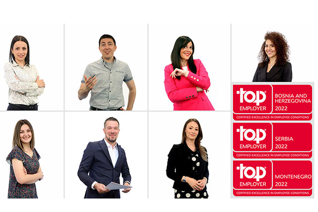 Hemofarm dobitnik priznanja „Top Employer ” za 2022. u BiH, Srbiji i Crnoj Gori